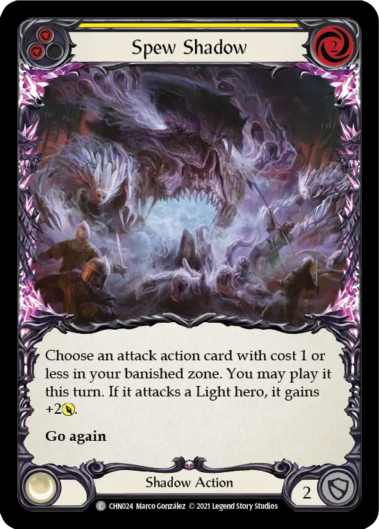 Spew Shadow (Yellow) — Blitz Deck: Monarch - Chane Flesh and Blood card by Marco Gonzalez