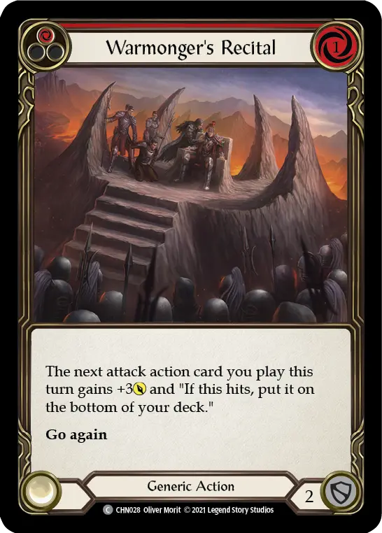 Warmonger's Recital (Red) — Blitz Deck: Monarch - Chane Flesh and Blood card by Oliver Morit