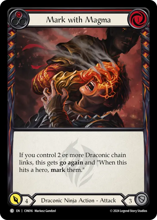 Mark with Magma (Red) — Blitz Deck: The Hunted - Cindra Flesh and Blood card by Mariusz Gandzel