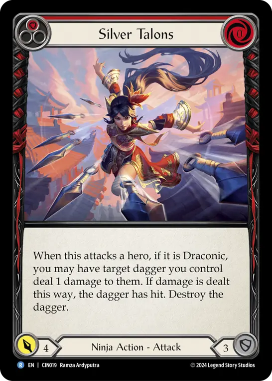 Silver Talons (Red) — Blitz Deck: The Hunted - Cindra Flesh and Blood card by Ramza Ardyputra