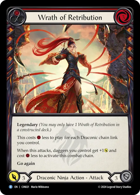 Wrath of Retribution (Red) — Blitz Deck: The Hunted - Cindra Flesh and Blood card by Mario Wibisono