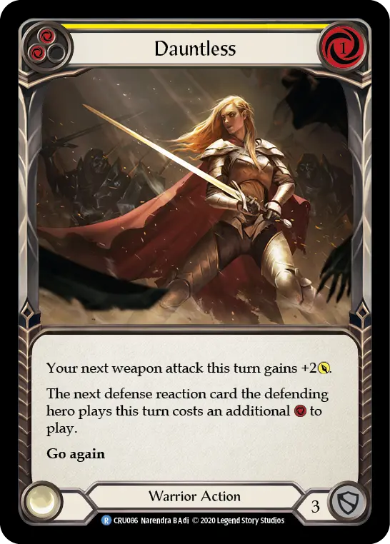 Dauntless (Yellow) — Crucible of War Flesh and Blood card by Narendra B Adi