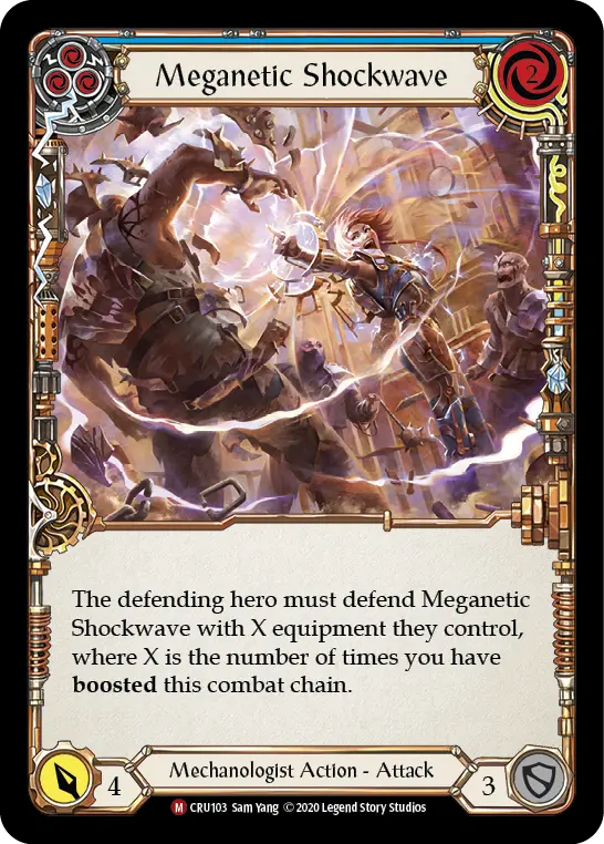 Meganetic Shockwave — Crucible of War Flesh and Blood card by Sam Yang