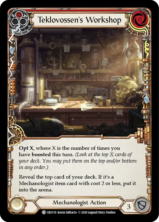 Teklovossen's Workshop (Red) — Crucible of War Flesh and Blood card by Kevin Sidharta