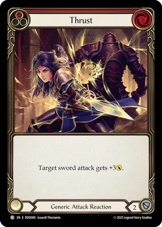 Thrust — Classic Battles: Rhinar vs Dorinthea Flesh and Blood card by Isuardi Therianto