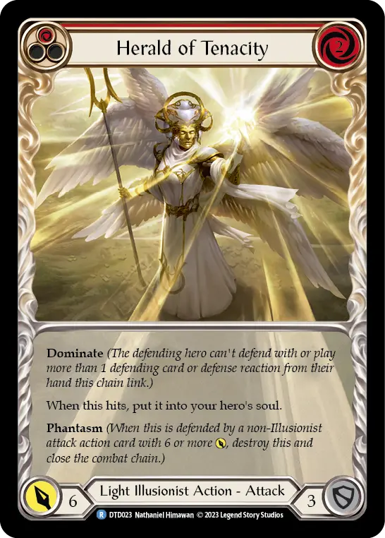 Herald of Tenacity (Red) — Dusk till Dawn Flesh and Blood card by Nathaniel Himawan