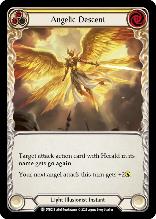Angelic Descent (Yellow) — Dusk till Dawn Flesh and Blood card by Alief Rustiatama