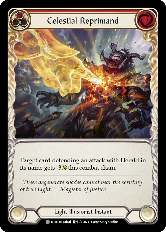 Celestial Reprimand (Red) — Dusk till Dawn Flesh and Blood card by Faizal Fikri