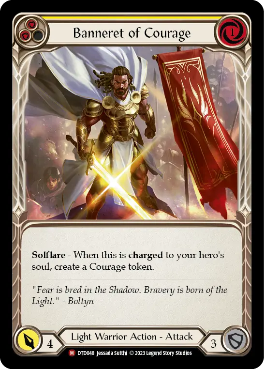 Banneret of Courage — Dusk till Dawn Flesh and Blood card by Jessada Sutthi