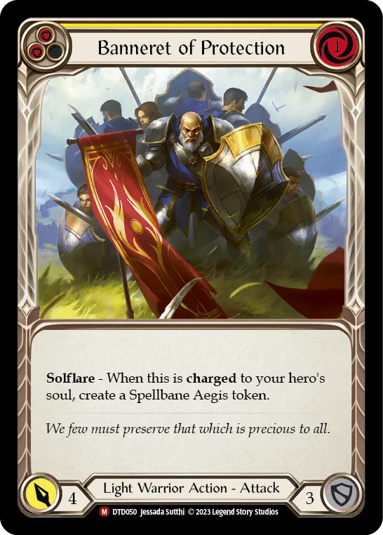 Banneret of Protection — Dusk till Dawn Flesh and Blood card by Jessada Sutthi