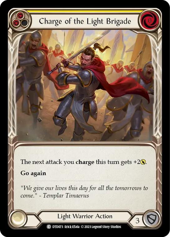 Charge of the Light Brigade (Yellow) — Dusk till Dawn Flesh and Blood card by Erick Efata