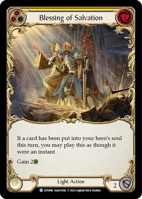 Blessing of Salvation (Yellow) — Dusk till Dawn Flesh and Blood card by Saad Irfan