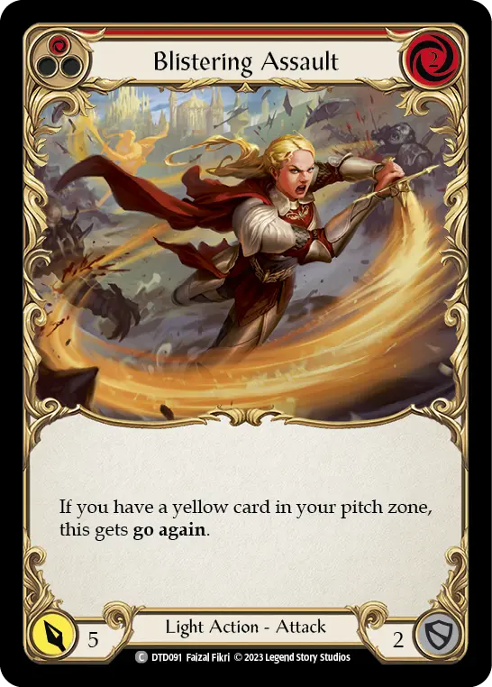 Blistering Assault (Red) — Dusk till Dawn Flesh and Blood card by Faizal Fikri