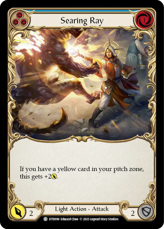Searing Ray (Blue) — Dusk till Dawn Flesh and Blood card by Edward Chee