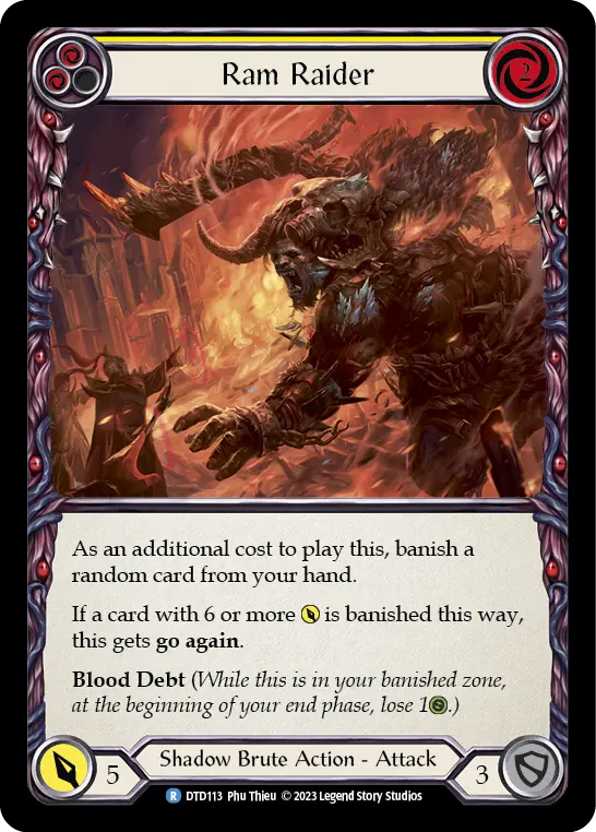 Ram Raider (Yellow) — Dusk till Dawn Flesh and Blood card by Phu Thieu