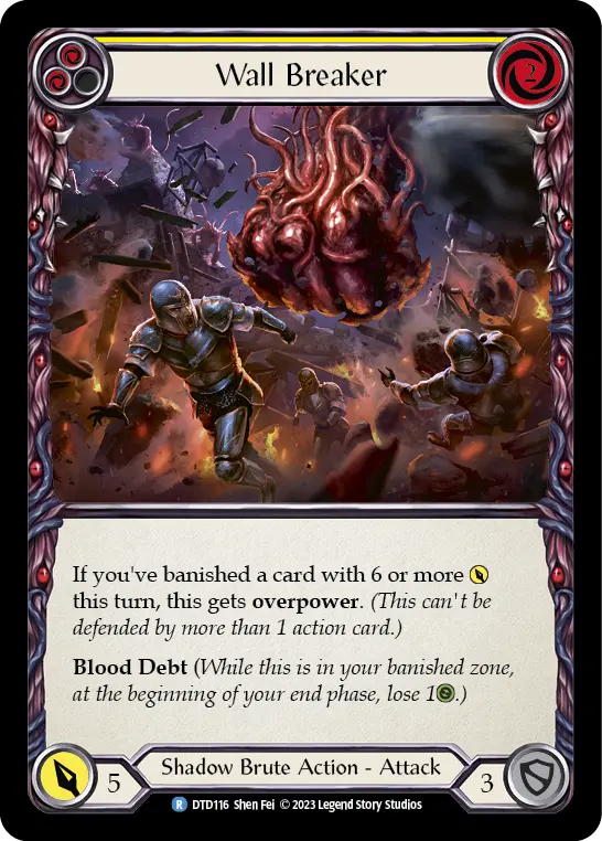 Wall Breaker (Yellow) — Dusk till Dawn Flesh and Blood card by Shen Fei