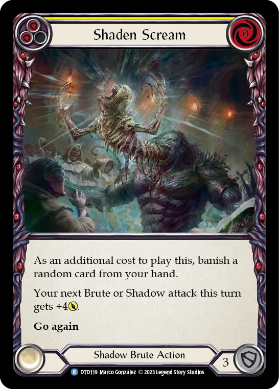 Shaden Scream (Yellow) — Dusk till Dawn Flesh and Blood card by Marco Gonzalez