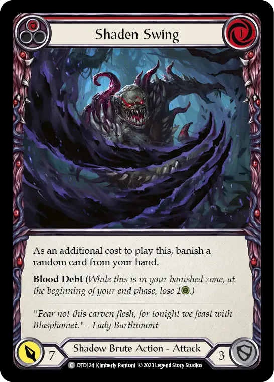 Shaden Swing (Red) — Dusk till Dawn Flesh and Blood card by Kimberly Pantoni