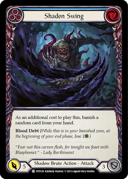 Shaden Swing (Blue) — Dusk till Dawn Flesh and Blood card by Kimberly Pantoni