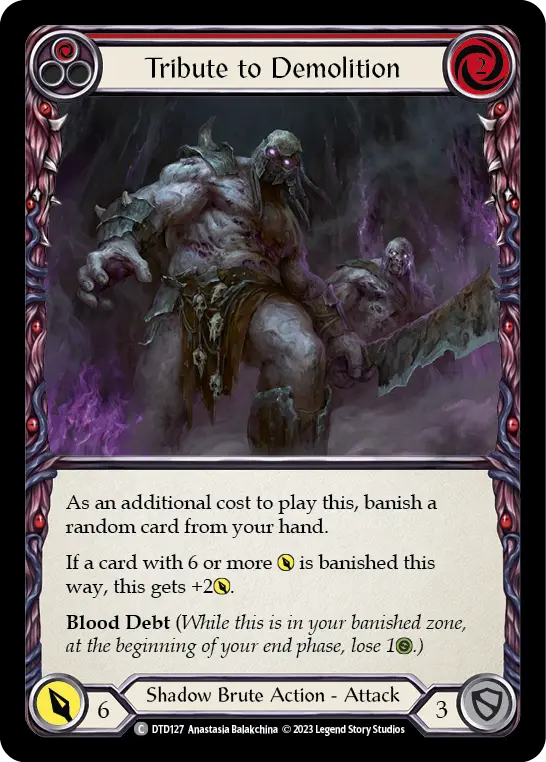 Tribute to Demolition (Red) — Dusk till Dawn Flesh and Blood card by Anastasia Balakchina