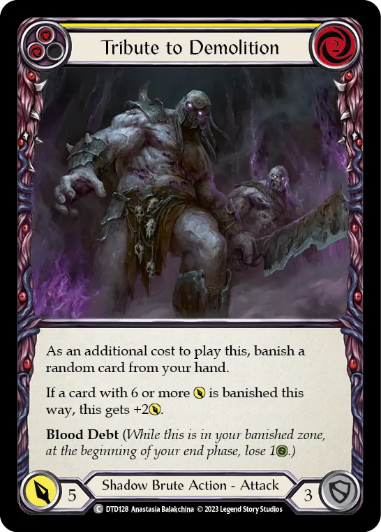 Tribute to Demolition (Yellow) — Dusk till Dawn Flesh and Blood card by Anastasia Balakchina