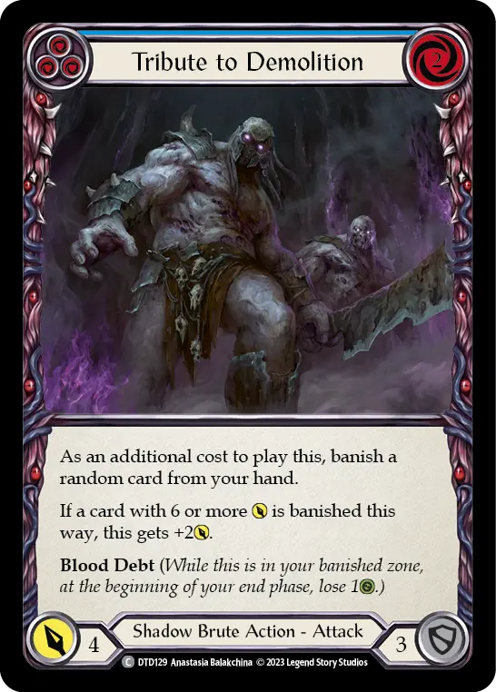 Tribute to Demolition (Blue) — Dusk till Dawn Flesh and Blood card by Anastasia Balakchina