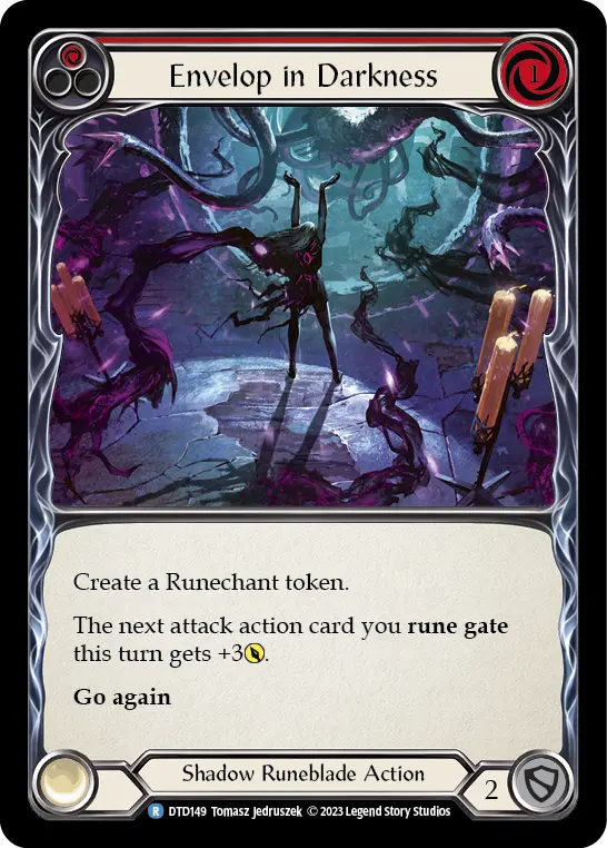 Envelop in Darkness (Red) — Dusk till Dawn Flesh and Blood card by Tomasz Jedruszek