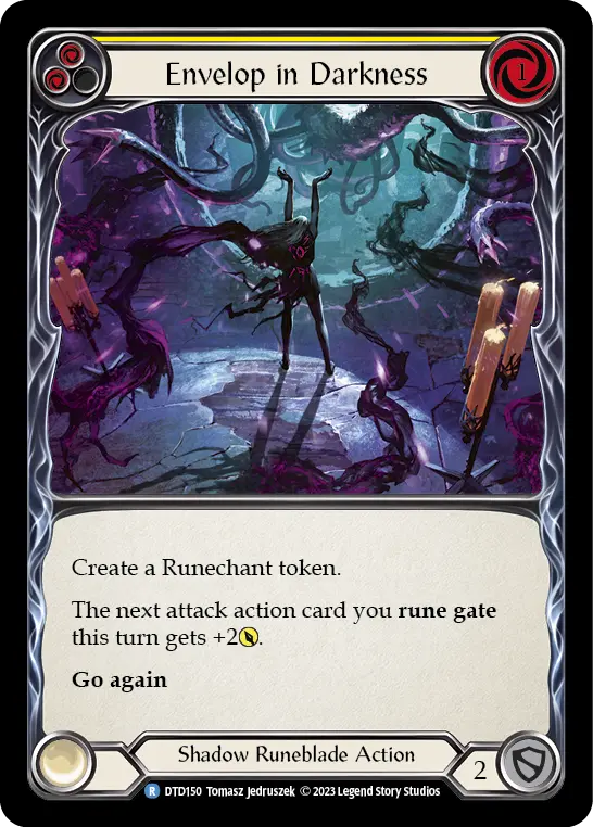 Envelop in Darkness (Yellow) — Dusk till Dawn Flesh and Blood card by Tomasz Jedruszek