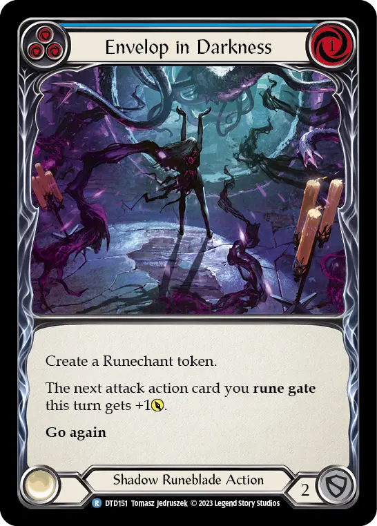 Envelop in Darkness (Blue) — Dusk till Dawn Flesh and Blood card by Tomasz Jedruszek