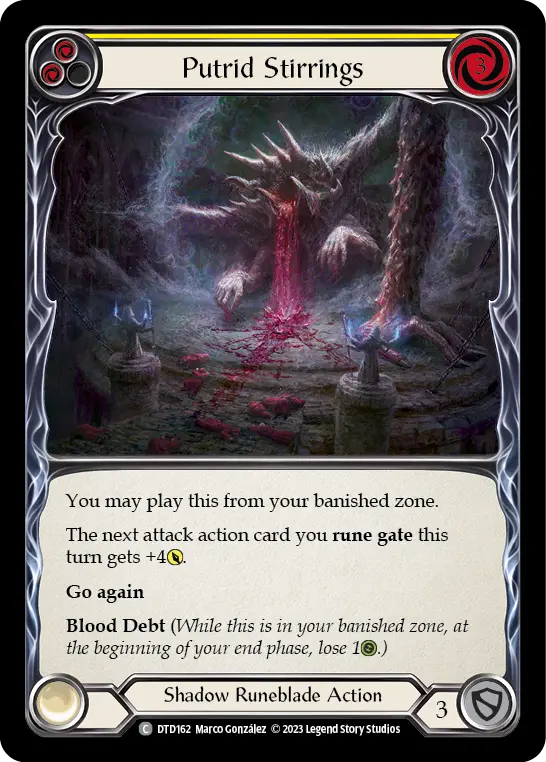 Putrid Stirrings (Yellow) — Dusk till Dawn Flesh and Blood card by Marco González