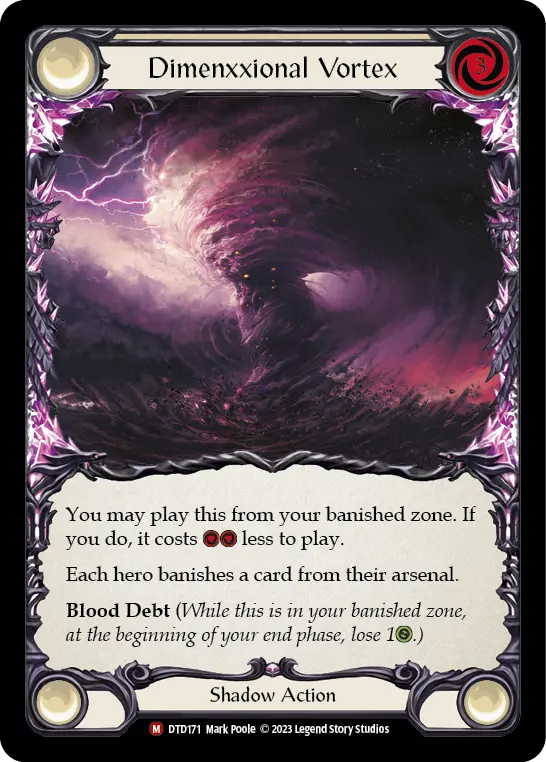 Dimenxxional Vortex — Dusk till Dawn Flesh and Blood card by Mark Poole