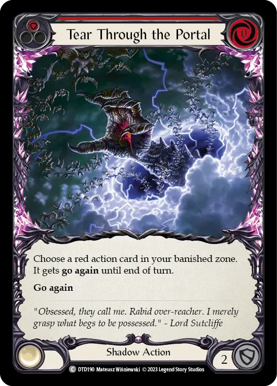 Tear Through the Portal (Red) — Dusk till Dawn Flesh and Blood card by Mateusz Wiśniewski
