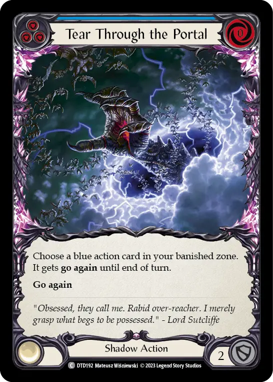 Tear Through the Portal (Blue) — Dusk till Dawn Flesh and Blood card by Mateusz Wiśniewski