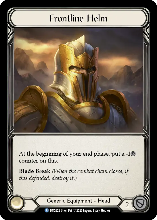 Frontline Helm — Dusk till Dawn Flesh and Blood card by Shen Fei