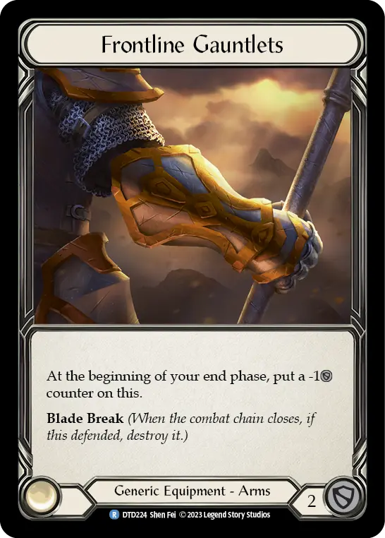Frontline Gauntlets — Dusk till Dawn Flesh and Blood card by Shen Fei
