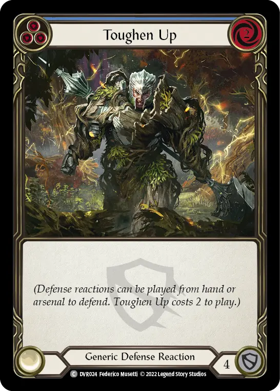 Toughen Up — Classic Battles: Rhinar vs Dorinthea Flesh and Blood card by Federico Musetti