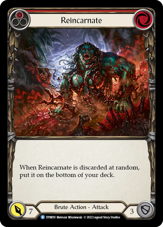Reincarnate (Red) — Dynasty Flesh and Blood card by Mateusz Wiśniewski