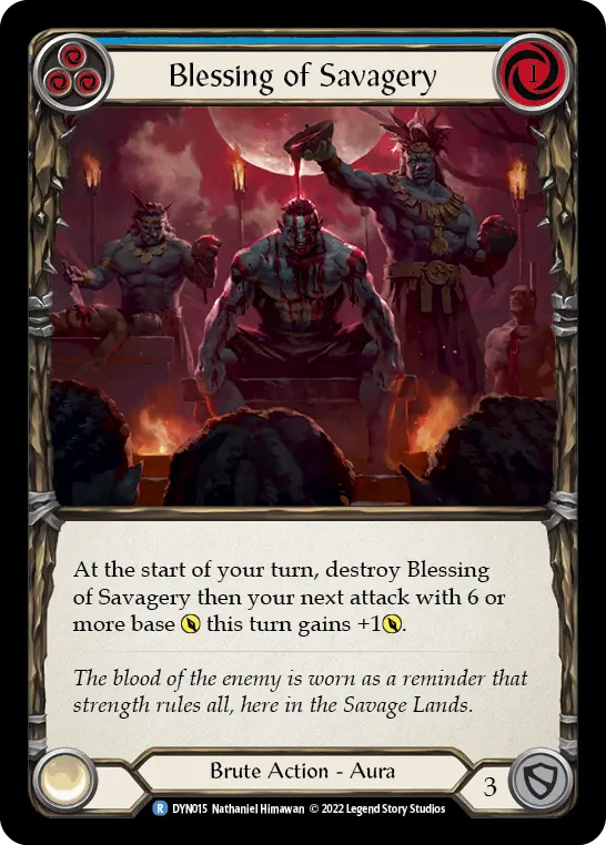 Blessing of Savagery (Blue) — Dynasty Flesh and Blood card by Nathaniel Himawan