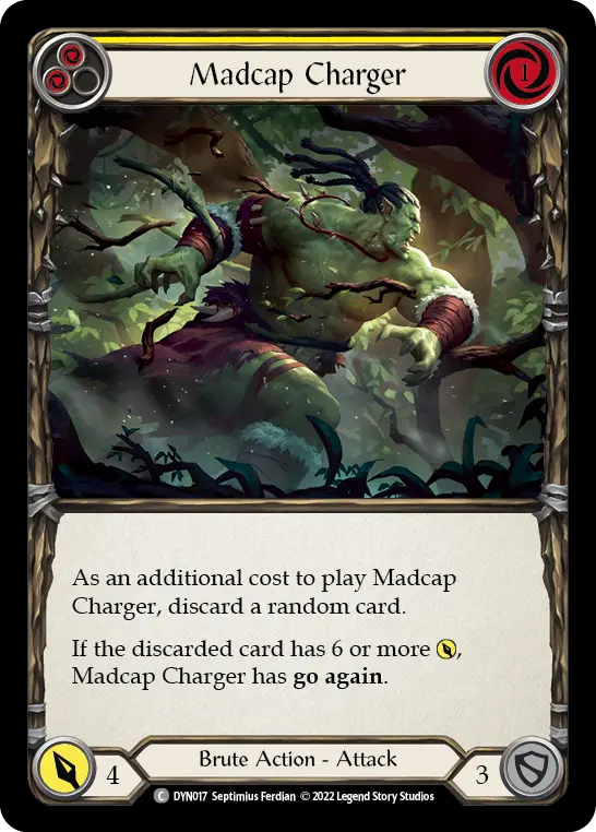 Madcap Charger (Yellow) — Dynasty Flesh and Blood card by Septimius Ferdian
