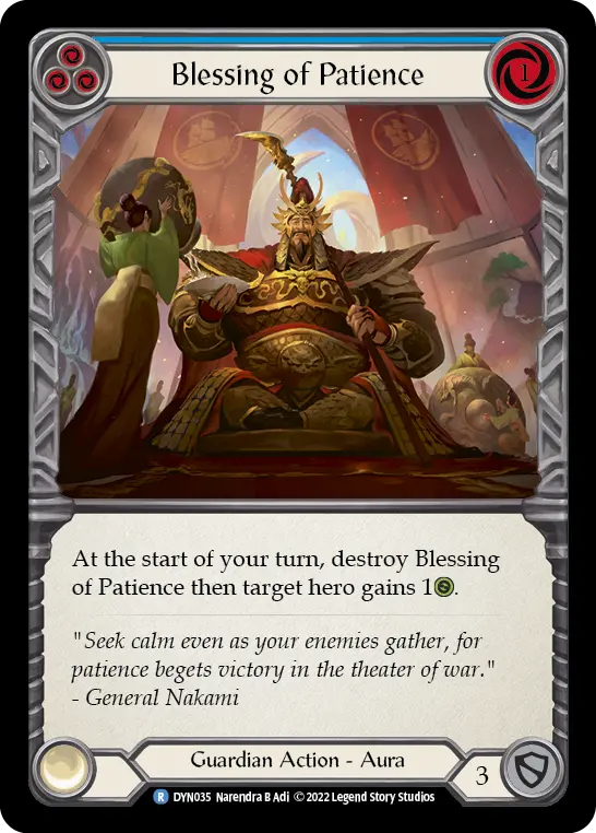 Blessing of Patience (Blue) — Dynasty Flesh and Blood card by Narendra B Adi