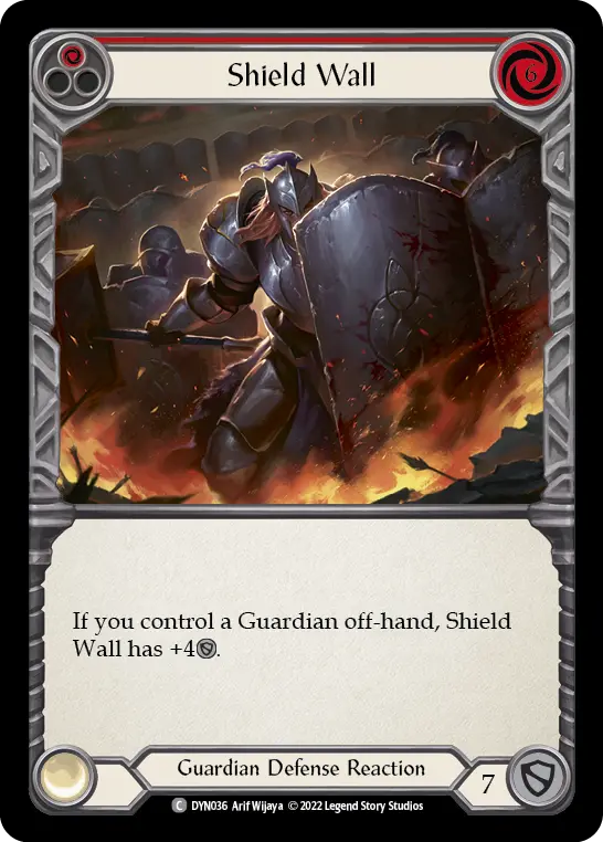 Shield Wall (Red) — Dynasty Flesh and Blood card by Arif Wijaya