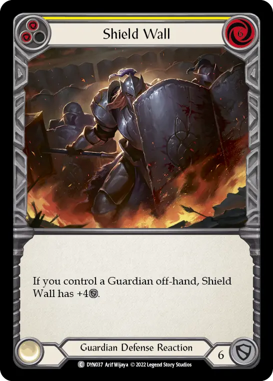 Shield Wall (Yellow) — Dynasty Flesh and Blood card by Arif Wijaya