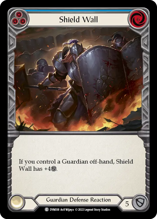 Shield Wall (Blue) — Dynasty Flesh and Blood card by Arif Wijaya
