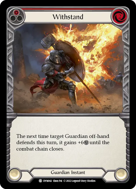 Withstand (Red) — Dynasty Flesh and Blood card by Shen Fei