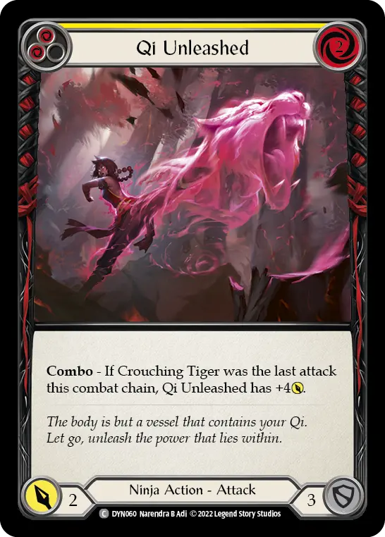Qi Unleashed (Yellow) — Dynasty Flesh and Blood card by Narendra B Adi