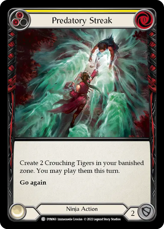 Predatory Streak (Yellow) — Dynasty Flesh and Blood card by Immanuela Crovius