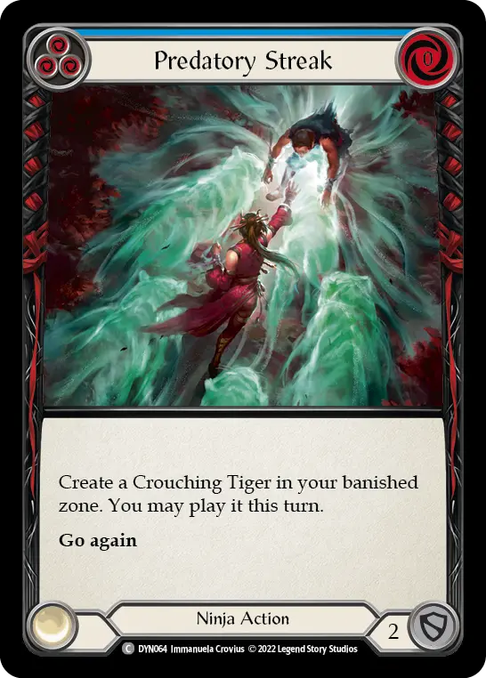 Predatory Streak (Blue) — Dynasty Flesh and Blood card by Immanuela Crovius
