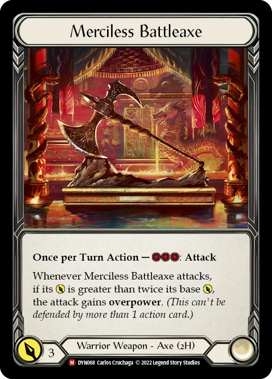 Merciless Battleaxe (Marvel) — Dynasty Flesh and Blood card by Carlos Cruchaga