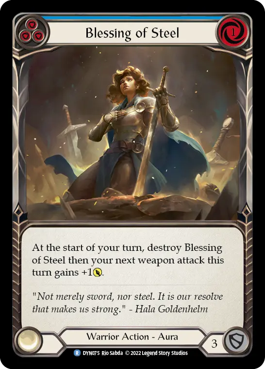 Blessing of Steel (Blue) — Dynasty Flesh and Blood card by Rio Sabda