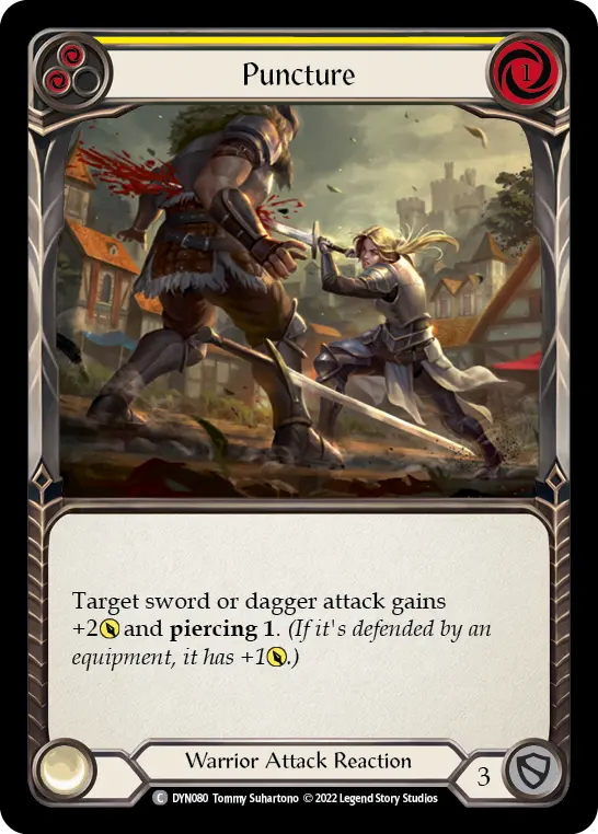 Puncture (Yellow) — Dynasty Flesh and Blood card by Tommy Subartono